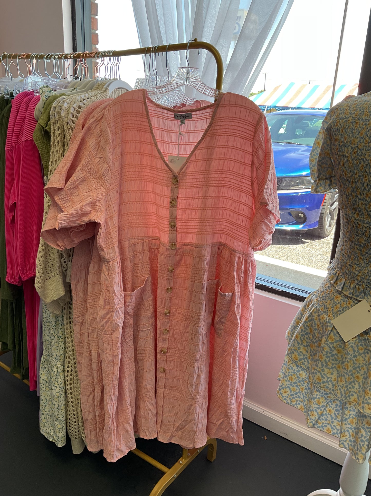 Plus size peach dress