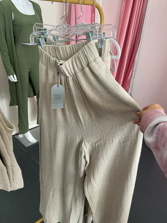 Linen wide leg pants